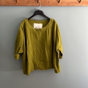 Not perfect linen Old London Top in Moss